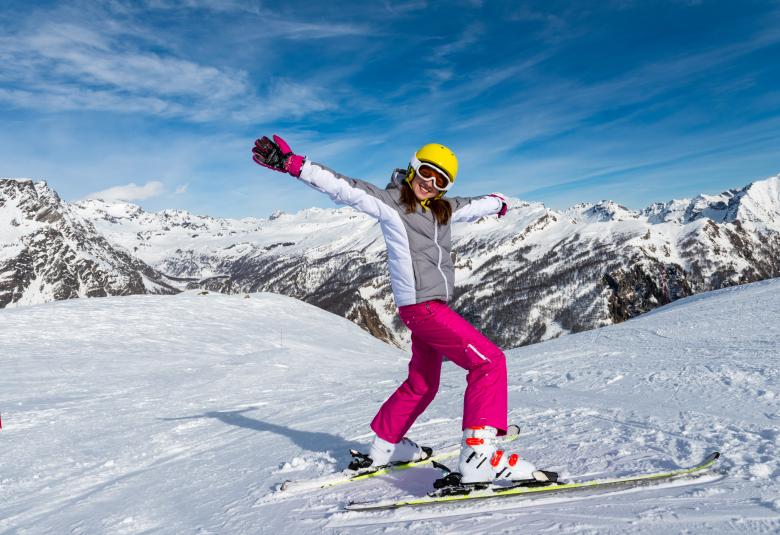 Woman with ski pants