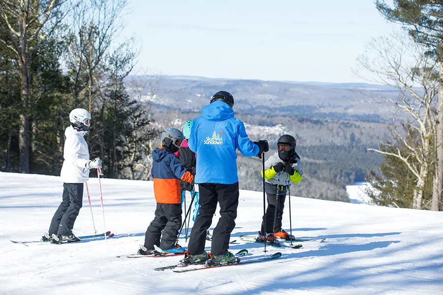 Ski school class