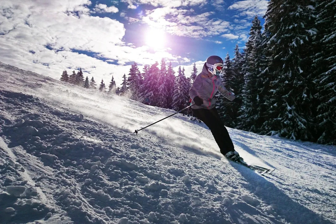 Woman skiing