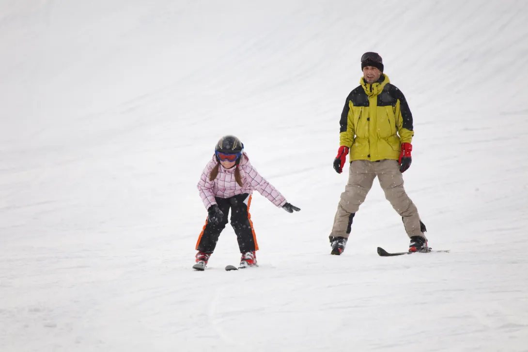Family alpine skiing
