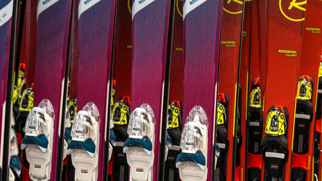 Close up of skis