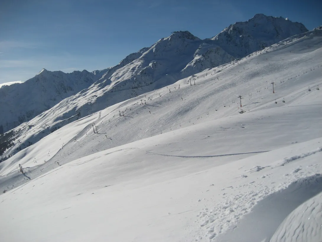 Fresh powder on a mountain