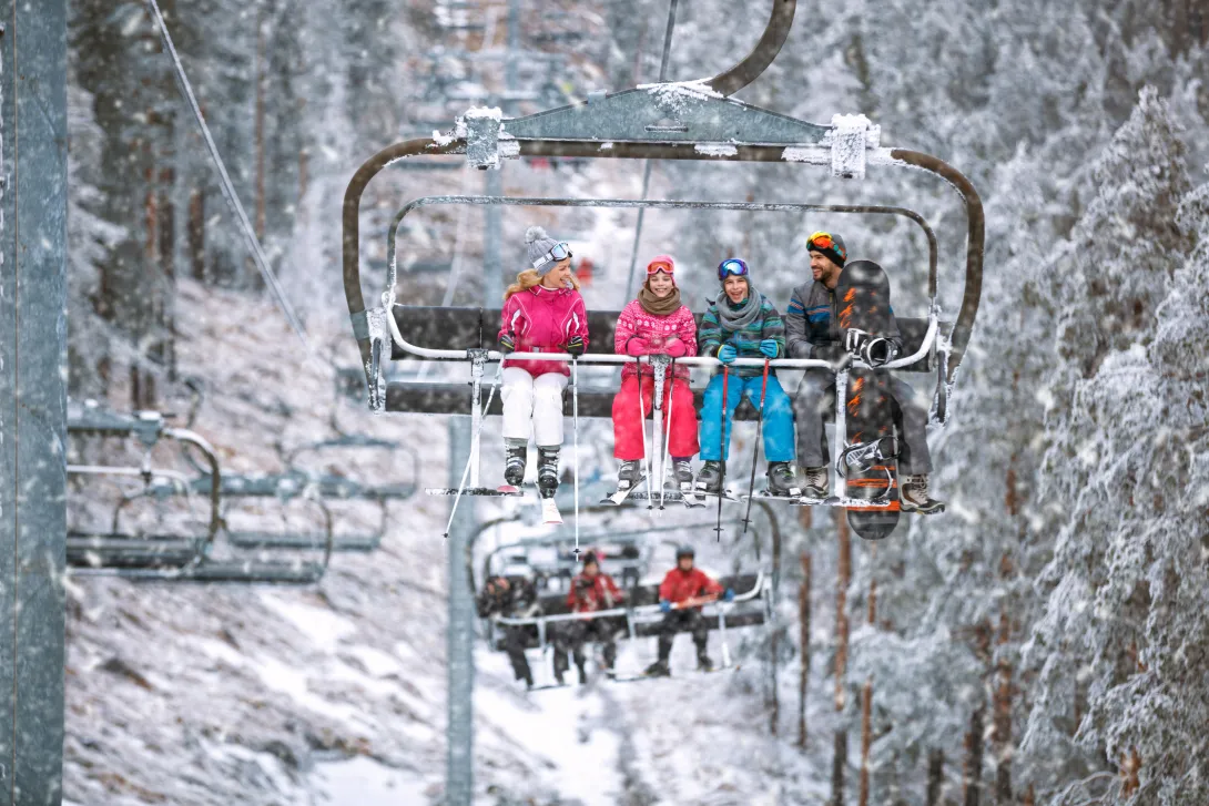 Family on lift