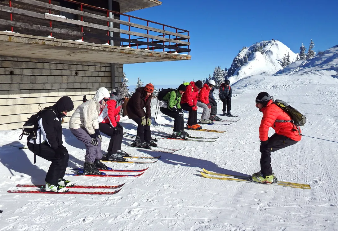 Ski lessons in a group