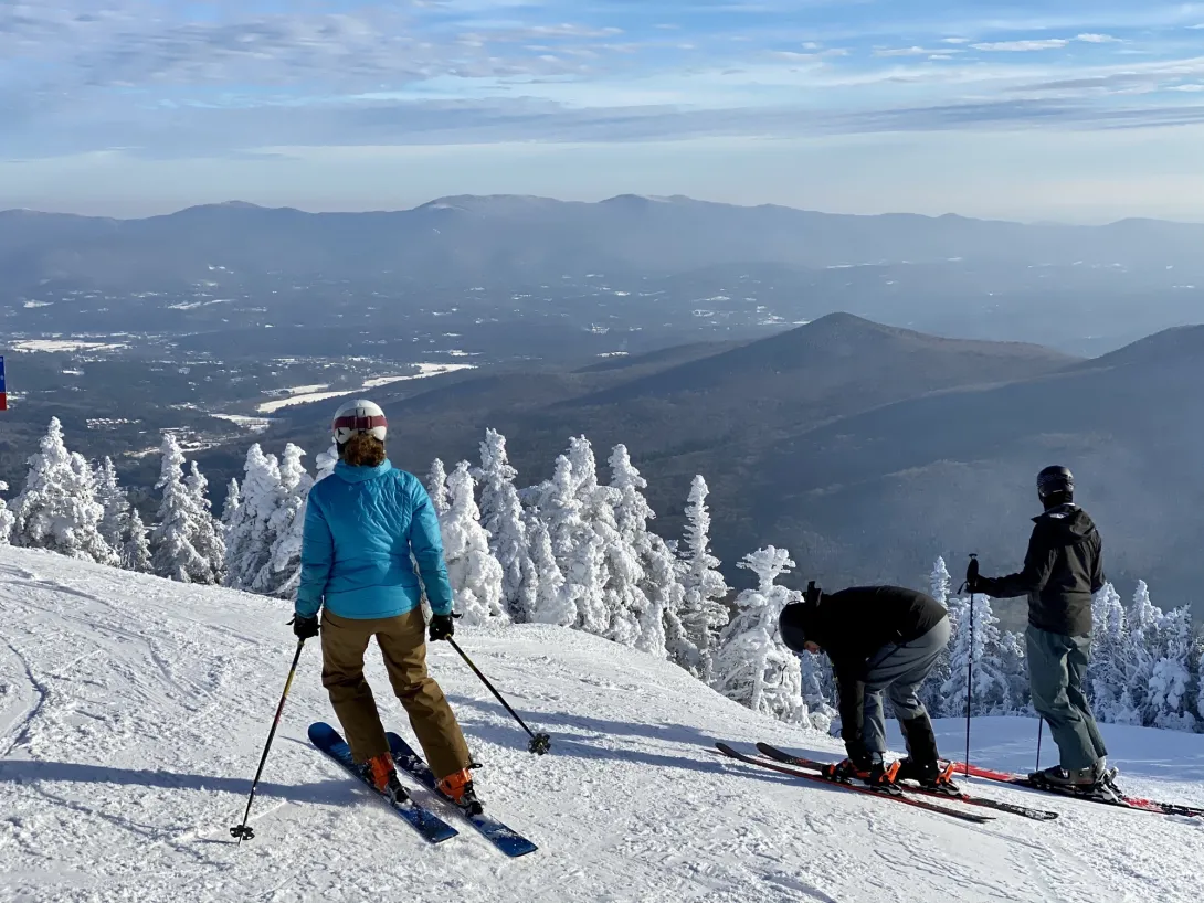 Ready to go down the slope