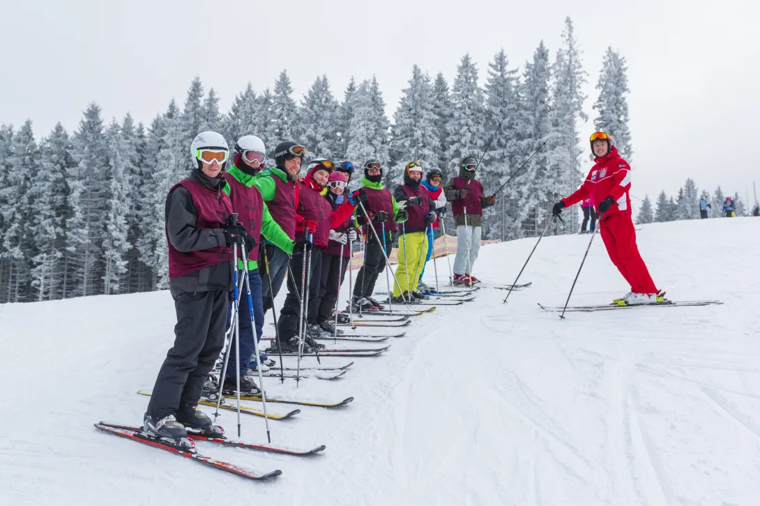 Group ski lesson