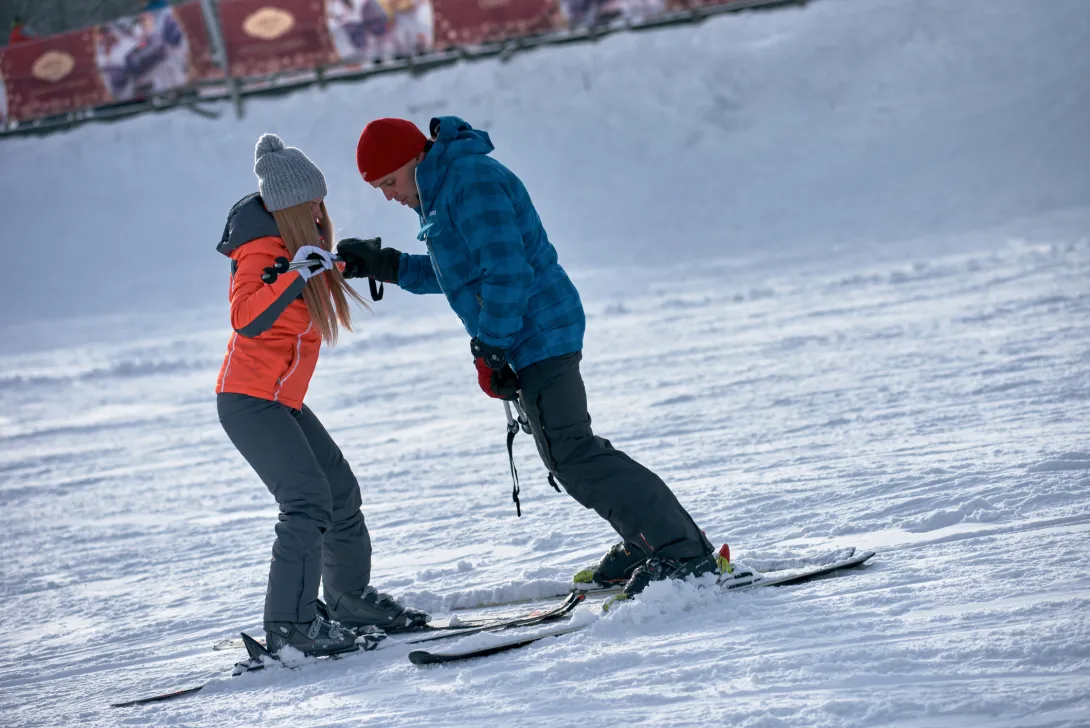 Ski instructor lesson