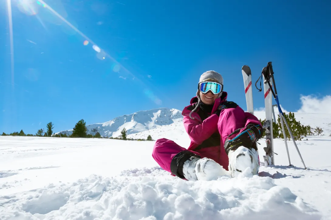 Skier taking a break