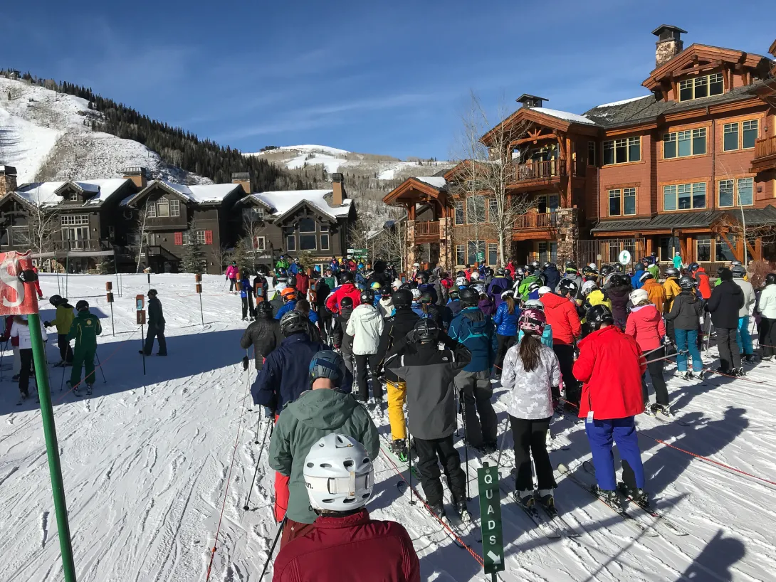 Line for chair lift
