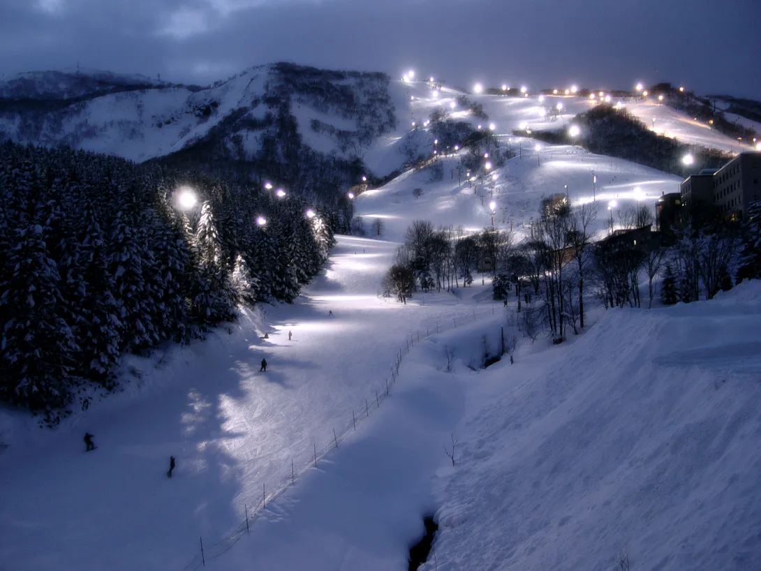 Night skiing