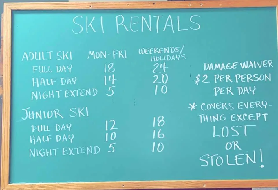 Ski rental prices