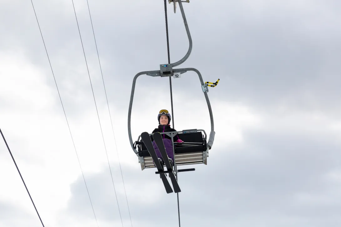 Woman in chairlift