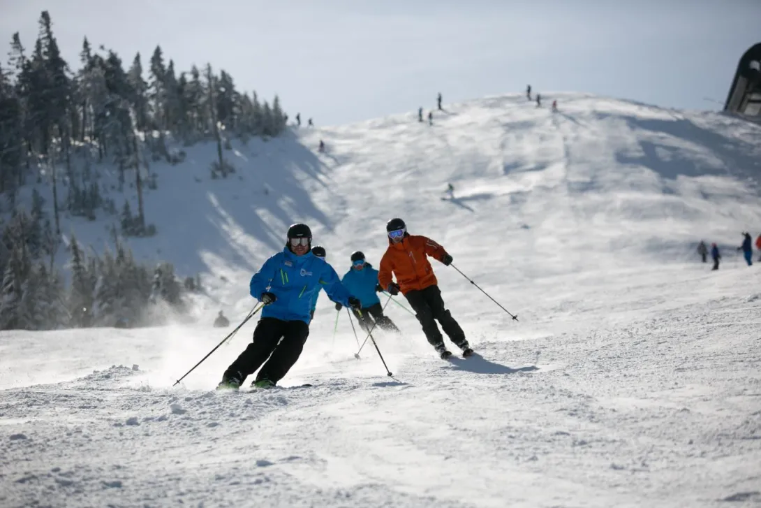 Ski lessons on mountain