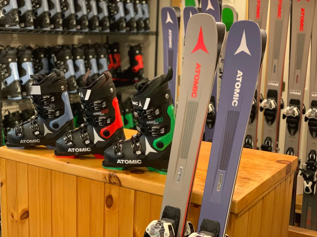 Skis in a shop